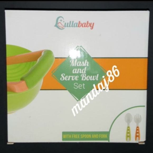 Baby Orange Green Mash & Serve Bowl Training Fork Spoon 5 Piece Feeding Set NEW - Picture 12 of 12